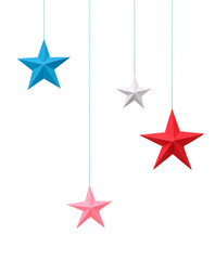 Wall Mural - Celebrating paper stars haning with string