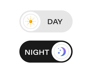 Poster - Day and Night Mode Switch. Toggle for dark and light mode on a phone or site. Element for web design and animation