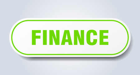 finance sign. rounded isolated button. white sticker