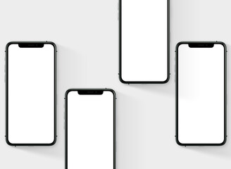3d render illustration hand holding the white smartphone with full screen and modern frame less design - isolated on white background 