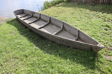 Wall Mural - historic boats of vikings with symbols