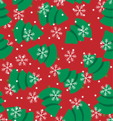 Wall Mural - Vector illustration of a seamless pattern in a Christmas tree