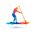 Man on sup board icon