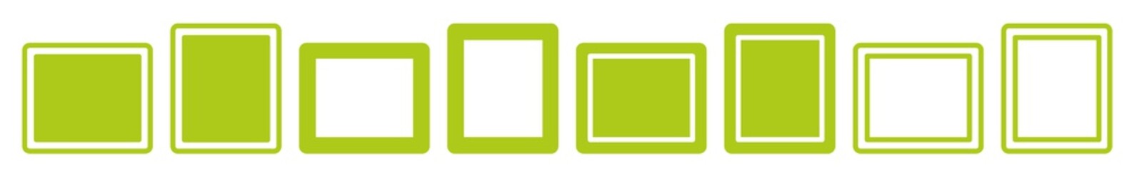 Wall Mural - frame icon green | frames illustration | rectangle symbol | label emblem logo box | button sign | is