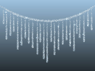 Wall Mural - Falling in lines silver glitter confetti garlands dots rain.