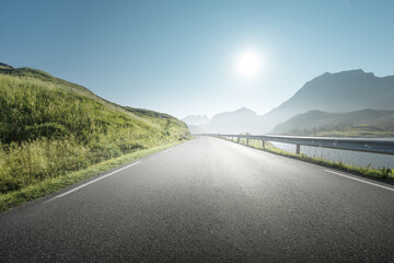 Wall Mural - road by the sea, lofoten island, norway