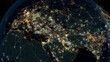 © editableclips.com - Many Arrows Fly Among Cities. Global Connections over Europe and Noth Hemisphere. Global Communications - Destinations all over the World. Flight Paths. City Lights. 3D Illustration.