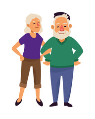 Canvas Print - old couple persons avatars characters