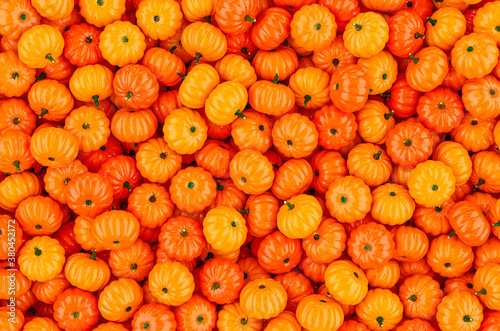 Fotografía Background from orange pumpkins, 3D rendering