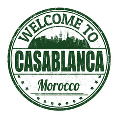 Wall Mural - Welcome to Casablanca grunge rubber stamp