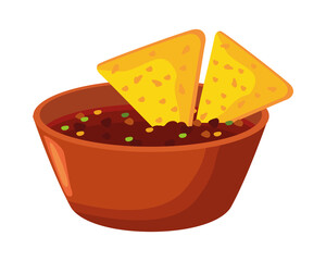 Sticker - mexican nachos and frieds beans delicious food icon