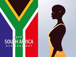 Poster - person afro with flag of South Africa