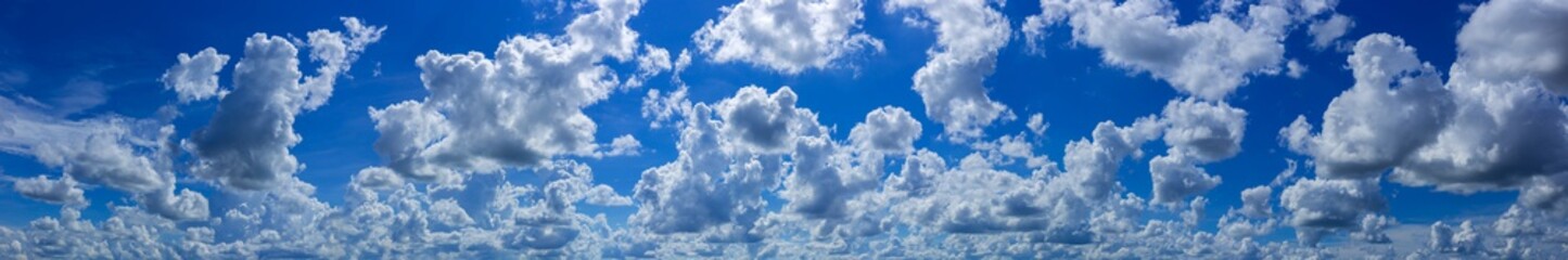 Wall Mural - Panorama blue sky with tiny clouds.