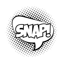 Poster - speech bubble with snap word pop art line style