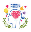 © Jemastock - mental health day human profile and heart with icons