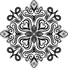Poster - creative vector mandala design.simple mandala design in black color.