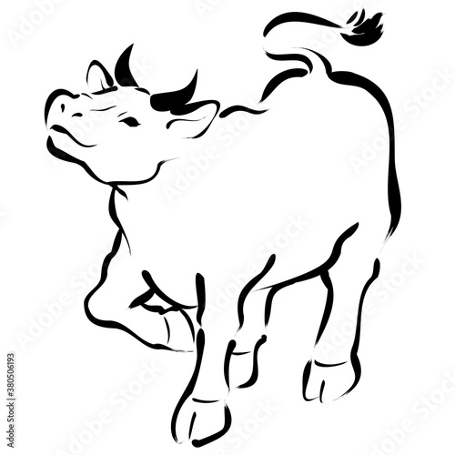 上を見上げて歩く牛のシンプルな墨絵線画 Stock Vector Adobe Stock 上を見上げて歩く牛のシンプルな墨絵線画 Stock Vector Adobe Stock