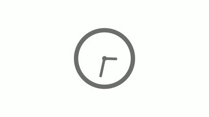 Gray color circle 12 hours clock icon without trick, Clock icon