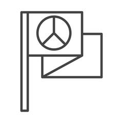 Poster - international human rights day waving flag peace hope emblem line icon style