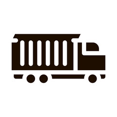 Aufkleber - Agricultural Cargo Truck Vector Icon. Truck For Delivery Corn Grain Farm Product. Machinery Transport Pictogram. Irrigation Machine Combine Monochrome Illustration