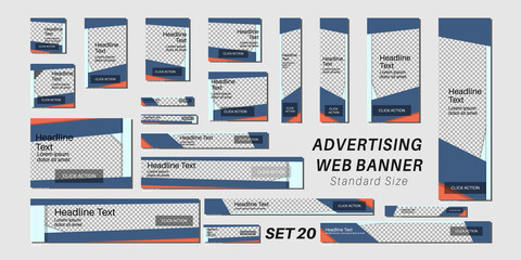 Wall Mural - vector ad web banner with standard size. design template for your promotion