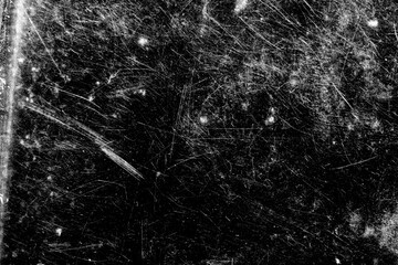 Poster - glass on a black background with white scratches. grunge design