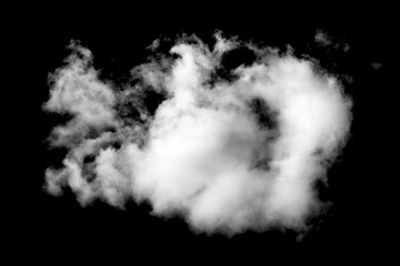 Poster - white cumulus cloud isolated on black background