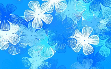  Light BLUE vector elegant template with flowers