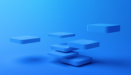 Poster - Abstract 3d render, modern geometric background, graphic design