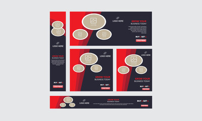 Wall Mural - blue abstract corporate business banner template, horizontal advertising business banner layout temp