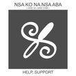 vector icon with african adinkra symbol Nsa Ko Na Nsa Aba. Symbol of help and support