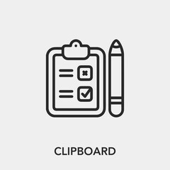Poster - clipboard icon vector. Linear style sign for mobile concept and web design. clipboard symbol illustration. Pixel vector graphics - Vector.