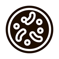 Poster - Illness Disease Bacteria Vector Icon. Unhealthy Bacteria Parasite In Flask Pictogram. Chemical Microbe Type Infection Microorganism Bacteriology Contour Monochrome Illustration