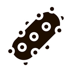 Poster - Virus Pathogen Element Vector Sign Icon. Unhealthy Pathogen Microscopic Bacteria Pictogram. Chemical Microbe Type Infection Microorganism Contour Monochrome Illustration