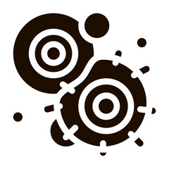 Poster - Cancerous Stem Cell Pathogen Element glyph icon Sign. Pathogen Bacteria Attack Pictogram. Chemical Microbe Type Infection Microorganism Contour Monochrome Illustration