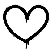 Graffiti Spray Heart Icon Design Element. Logo Element Illustration. Love Symbol Icon Isolated On White Background. Vector Illustration.