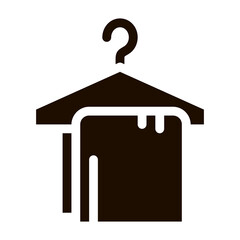 Poster - Dress Things On Hanger Vector Sign Icon. Clothing On Hanger Hotel Performance Of Service Equipment Pictogram. Business Hostel Items Monochrome Illustration