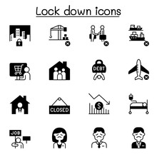 Lock Down Icons Set Vector Illustration Graphic Design