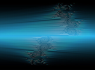 Blue cyber circuit future technology concept background
