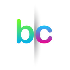 Initial Letter BC Lowercase Logo green, pink and Blue, Modern and Simple Logo Design.