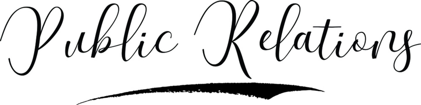 Public Relations Calligraphy Black Color Text On White Background