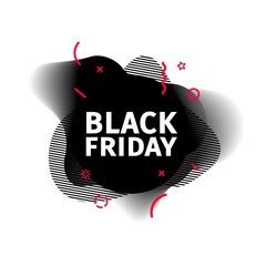 Black friday sale banner. Design template promotion frame for weekend sale. Geometric abstract style for discount offer. Vector