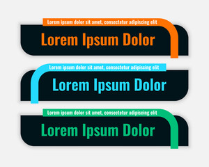 Wall Mural - dark color lower third flat style banner design