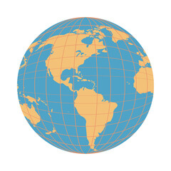 Sticker - world earth map isolated icon