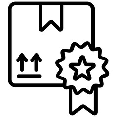Canvas Print - 
Badge with cardboard, quality product icon 
