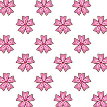 Mid Autumn Decorative Flowers Pink Pattern