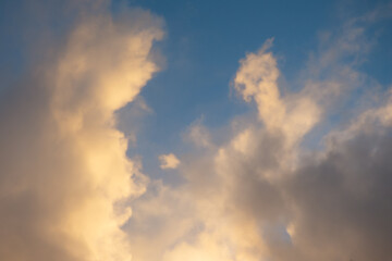 Wall Mural - pink clouds illuminated by the sun