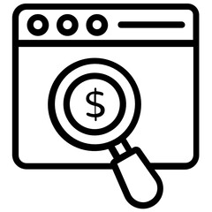 Canvas Print - 
Finance search icon in editable style, business search
