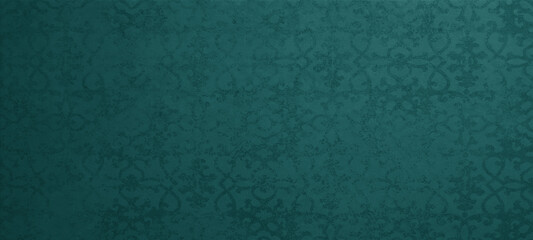 Aufkleber - Old turquoise green dark vintage shabby patchwork tiles stone concrete cement wall texture background banner