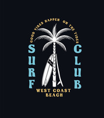 Wall Mural - vector surfing badge. for t-shirt prints, posters, and other uses.